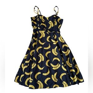 Collectif Aida Zak 1950s Sleeveless Fit And Flare Dress Bananas Size XL